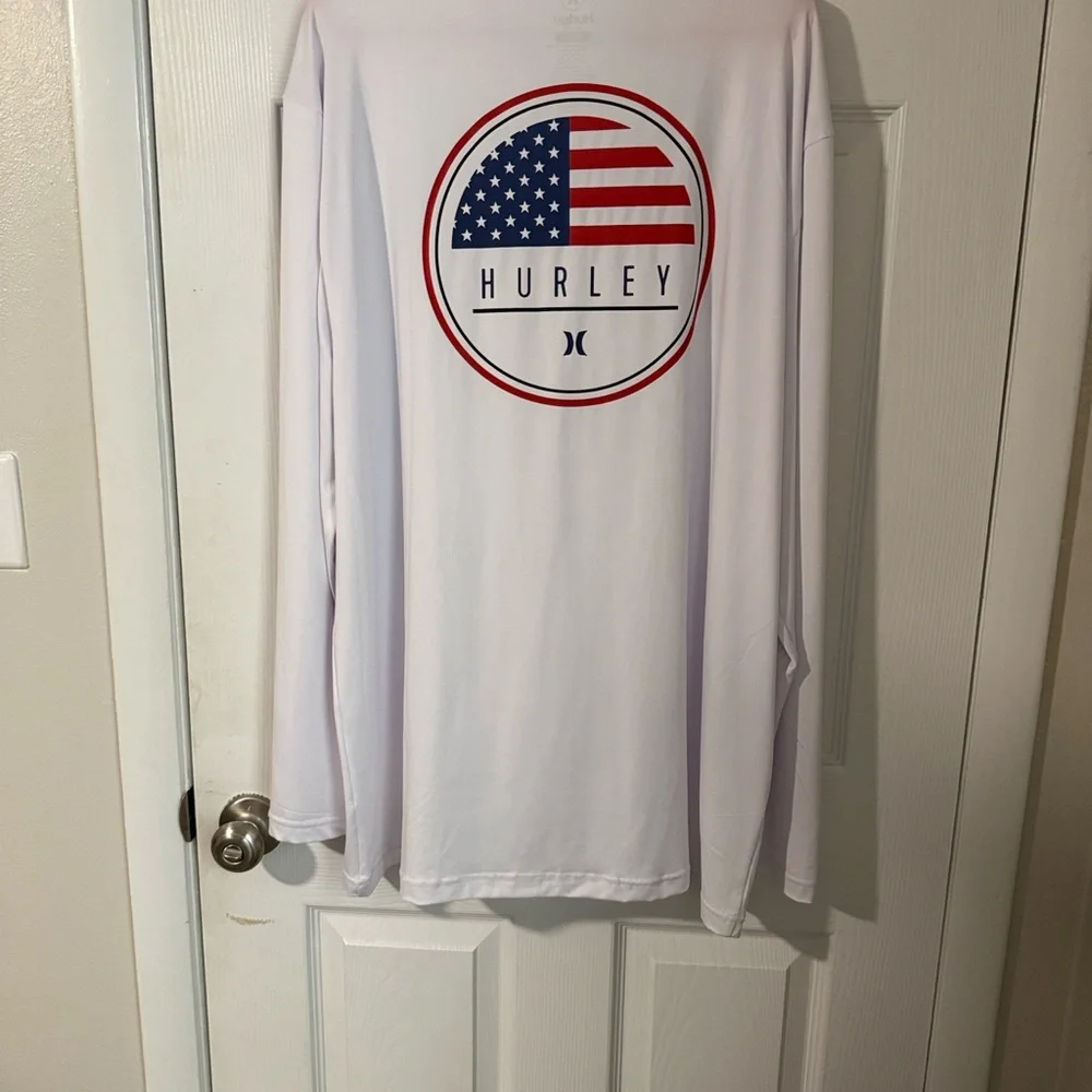 Hurley Men's Classic White Long Sleeve Tee - Picture 6 of 7
